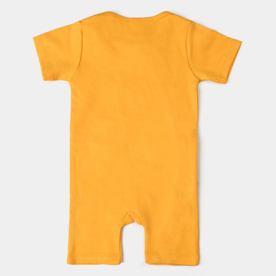 Infant Boys Cotton Interlock Knitted Romper Safari Friend-Citrus