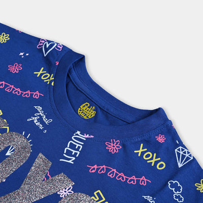 Girls Cotton Jersey T-Shirt H/S Xoxo-Neon Peony