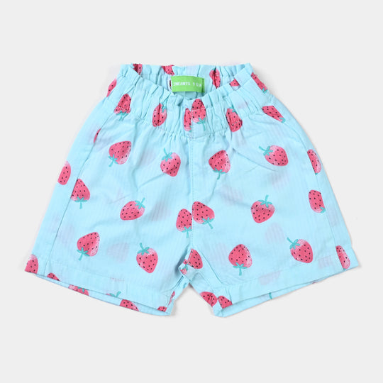 Infant Girls Cotton Short Strawberry-Sky