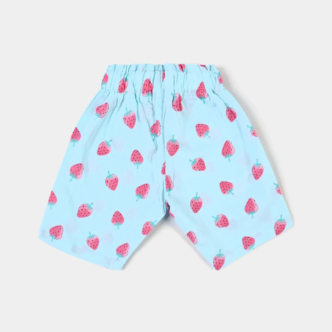Girls Cotton Short Strawberry-Sky