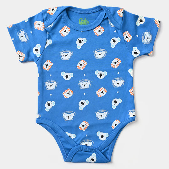 Infant Unisex Cotton Interlock Romper Tiger & Koala-Brill Blue