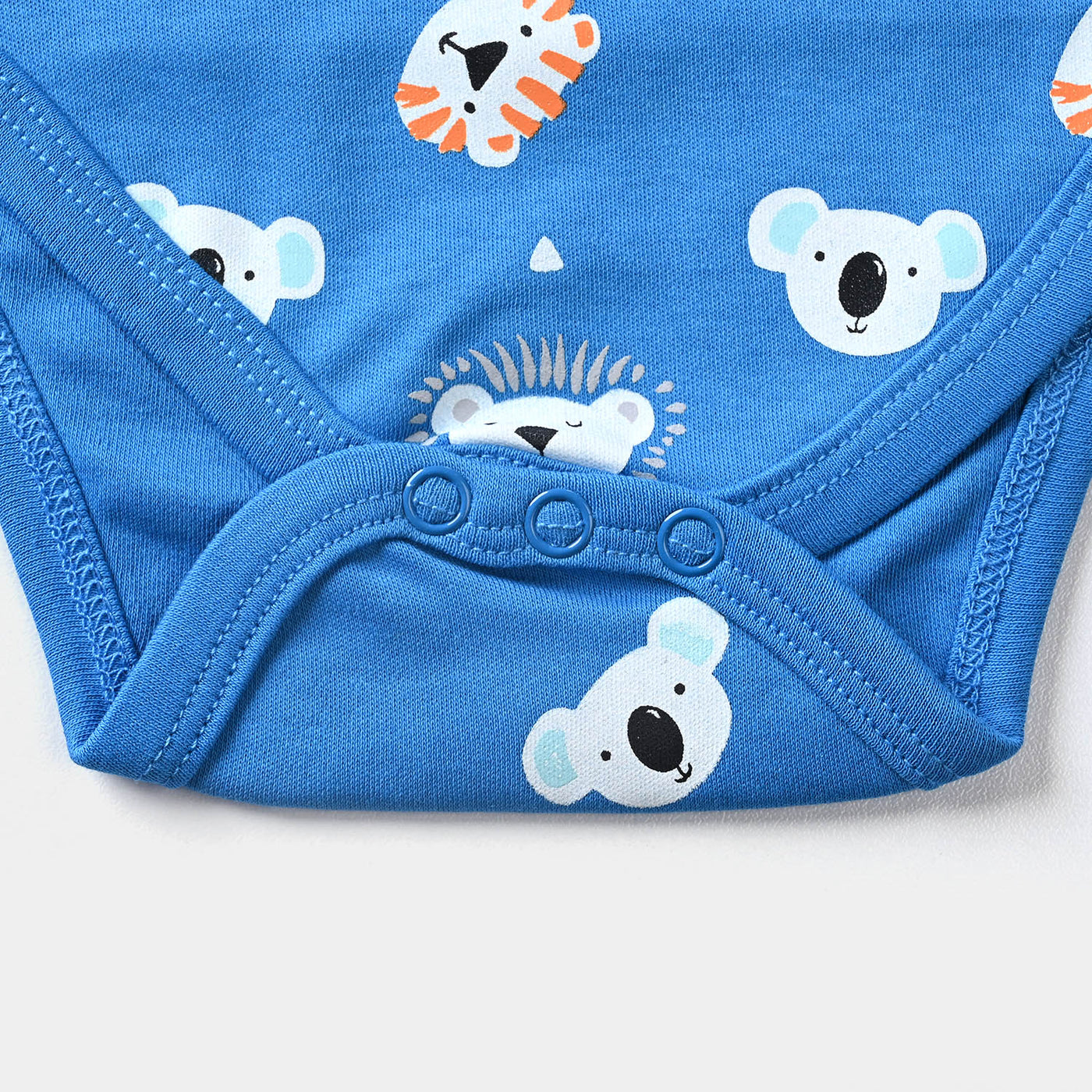 Infant Unisex Cotton Interlock Romper Tiger & Koala-Brill Blue