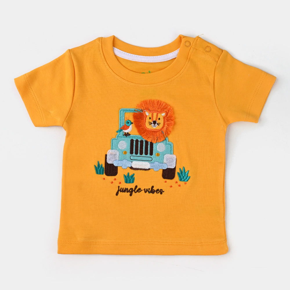 Infant Boys Cotton Jersey Knitted Suit Jungle Vibes-Citrus