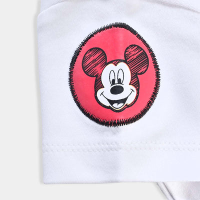 Infant Boys Cotton Jersey Knitted Suit Mickey-White