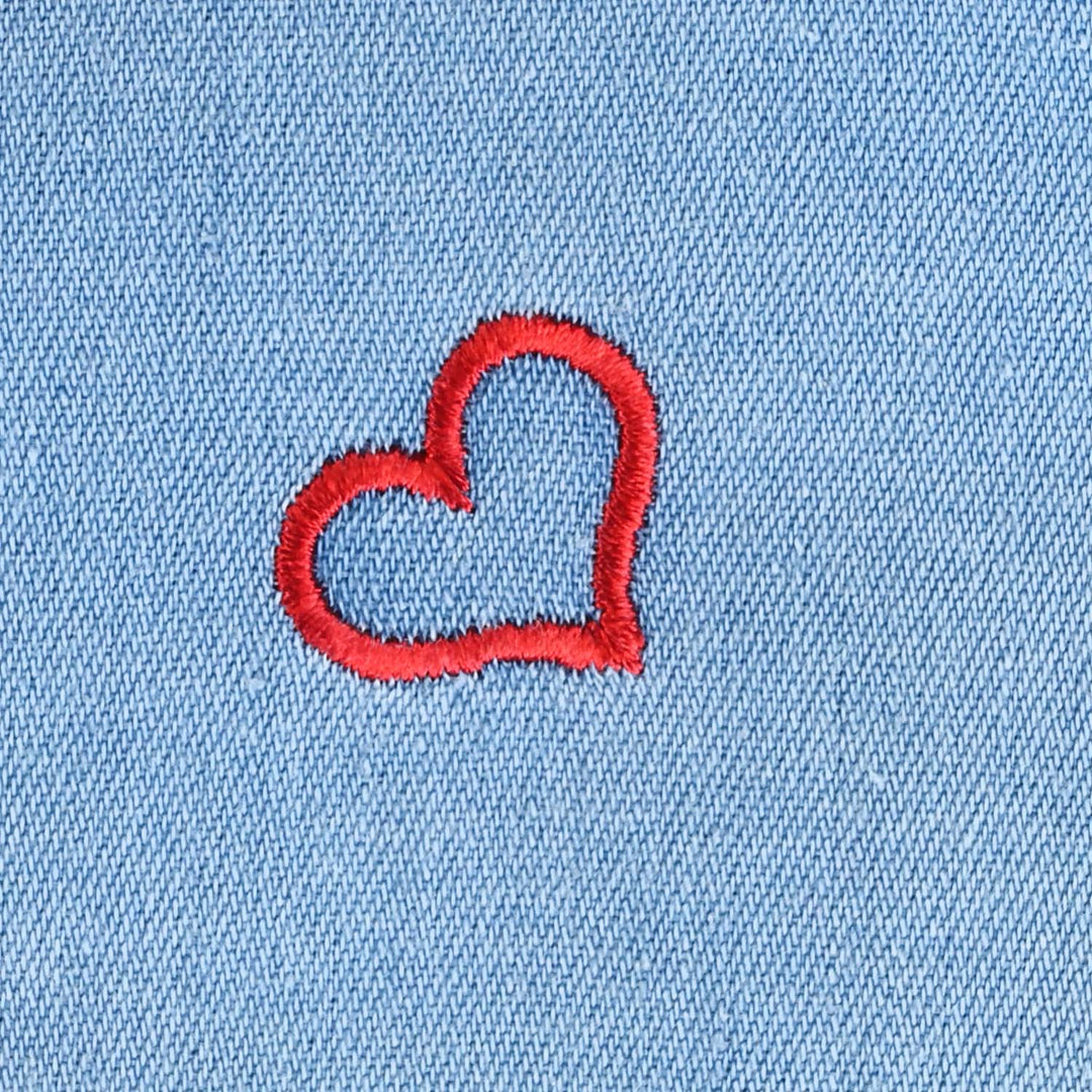 Infant Girls Top Light Denim Hearts-LIGHT BLUE