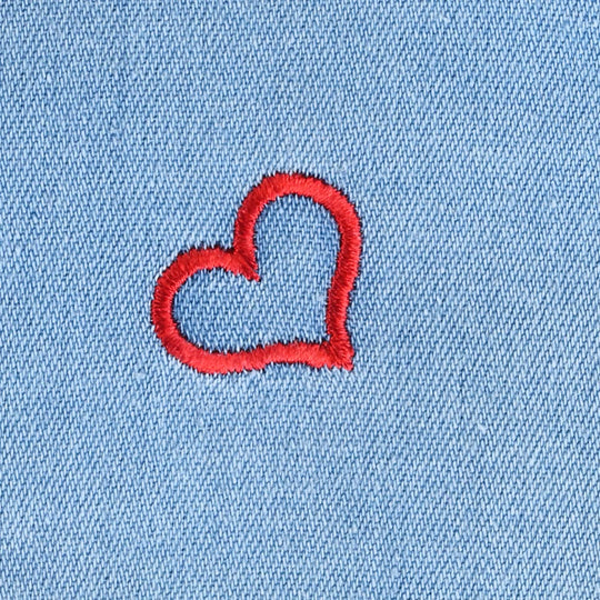 Infant Girls Top Light Denim Hearts-LIGHT BLUE