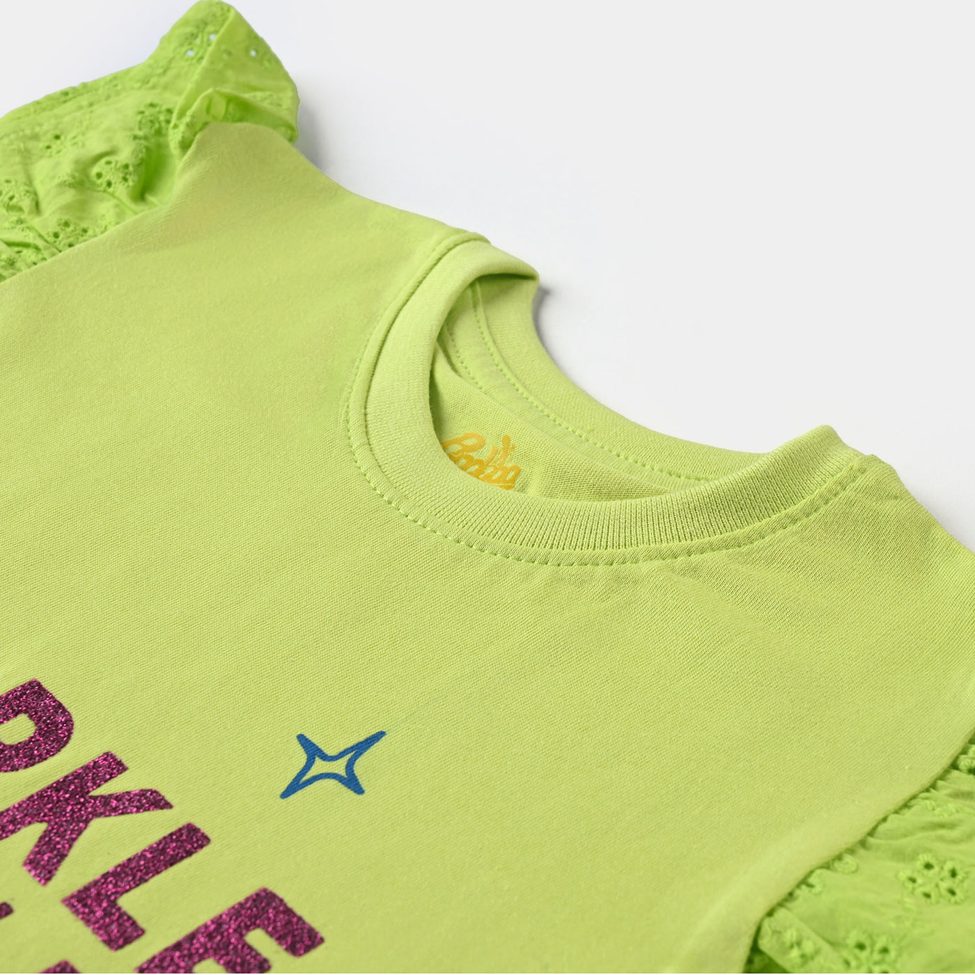 Girls Cotton Jersey T-Shirt H/S Sparkle-Limeade