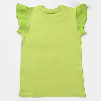 Girls Cotton Jersey T-Shirt H/S Sparkle-Limeade