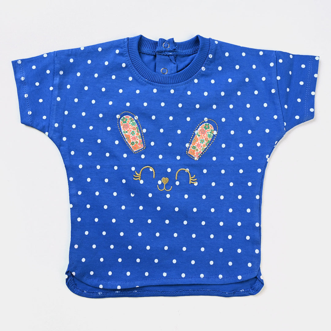 Infant Girls Cotton Jersey T-Shirt -Blue