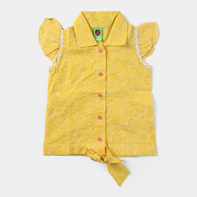 Infant Girls Cotton Casual Top Yellow Fellow