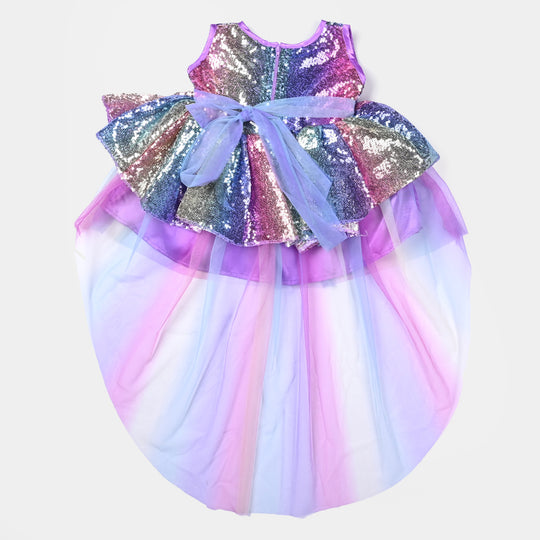 Infant Girls Fancy Frock Multi Sequins Back Tail