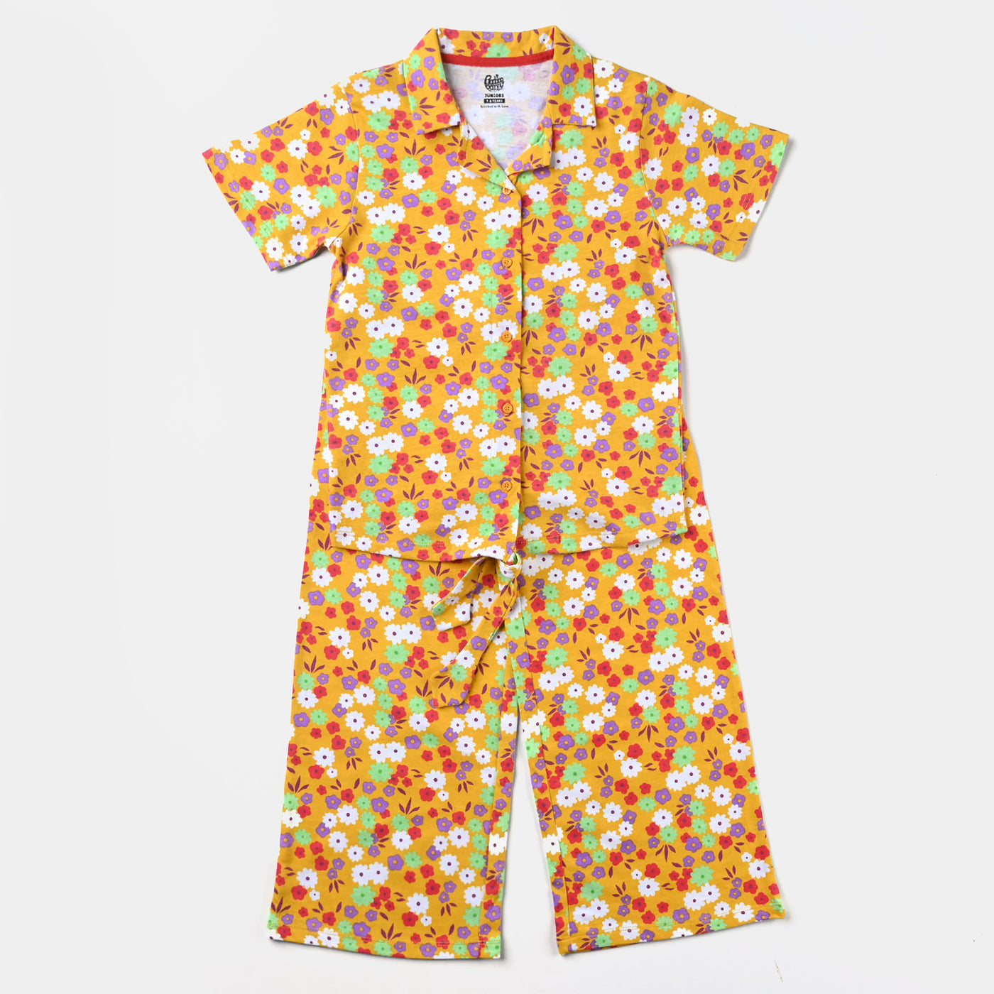 Girls Jersey Terry 2-Piece Suit Floral-Citrus