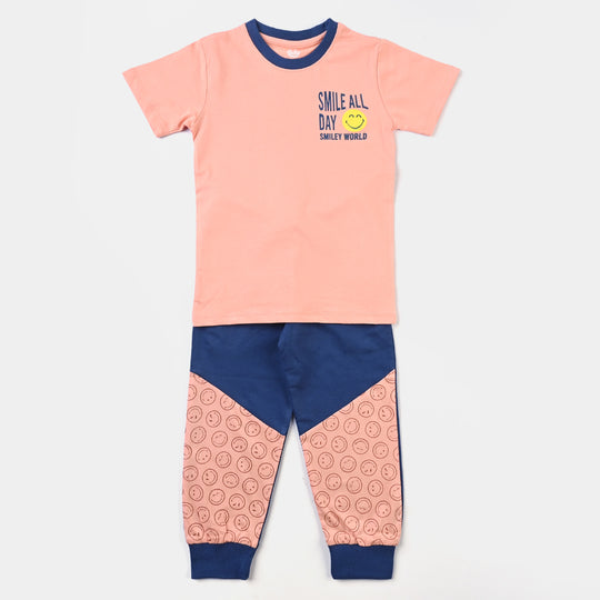 Girls Jersey/Terry 2-Piece Suit Smiley World