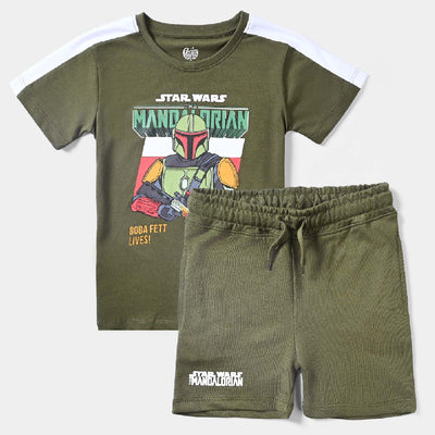 Boys Jersey/Terry 2 Piece Suit-Rifle Green