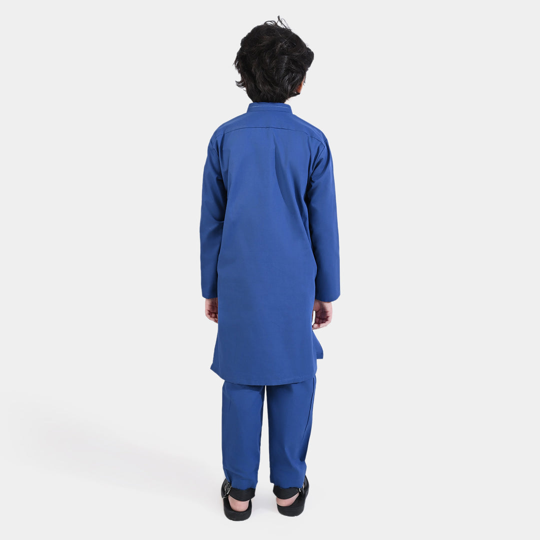 Boys Cotton Poplin Shalwar Suit-Blue