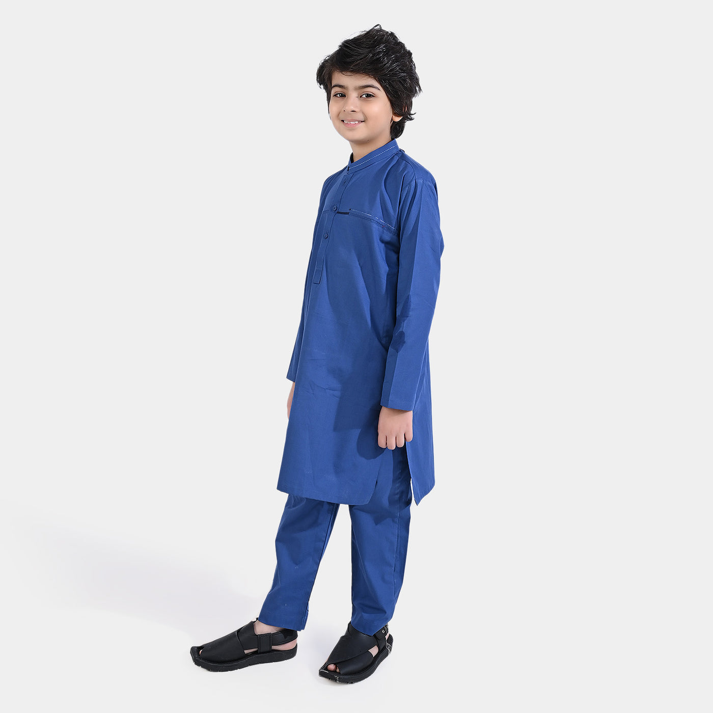 Boys Cotton Poplin Shalwar Suit-Blue