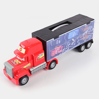 Free Wheel Cars Carrier Truck With 6Pcs Metal Cars For Kids