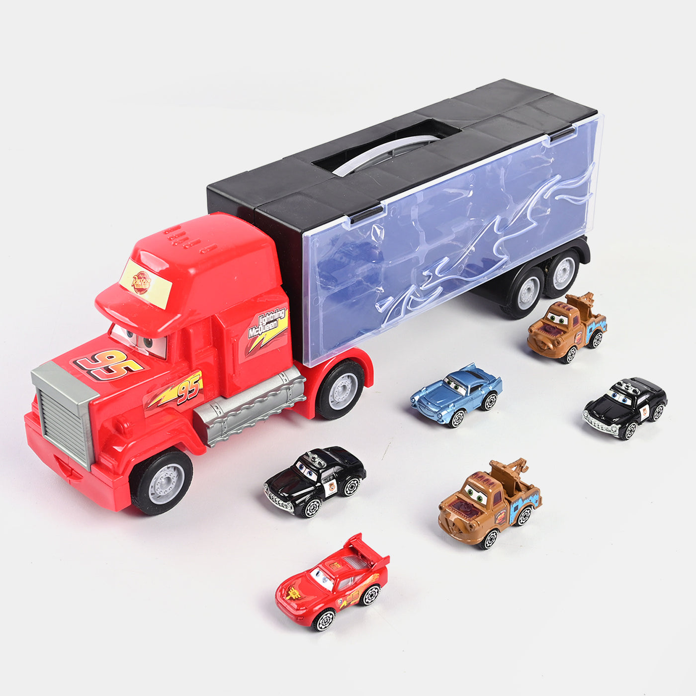 Free Wheel Cars Carrier Truck With 6Pcs Metal Cars For Kids