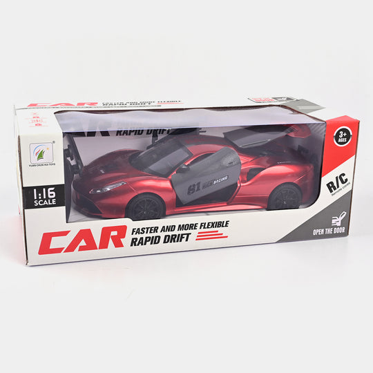 Remote Control Faster Rapid Drift Car With Light For Kids