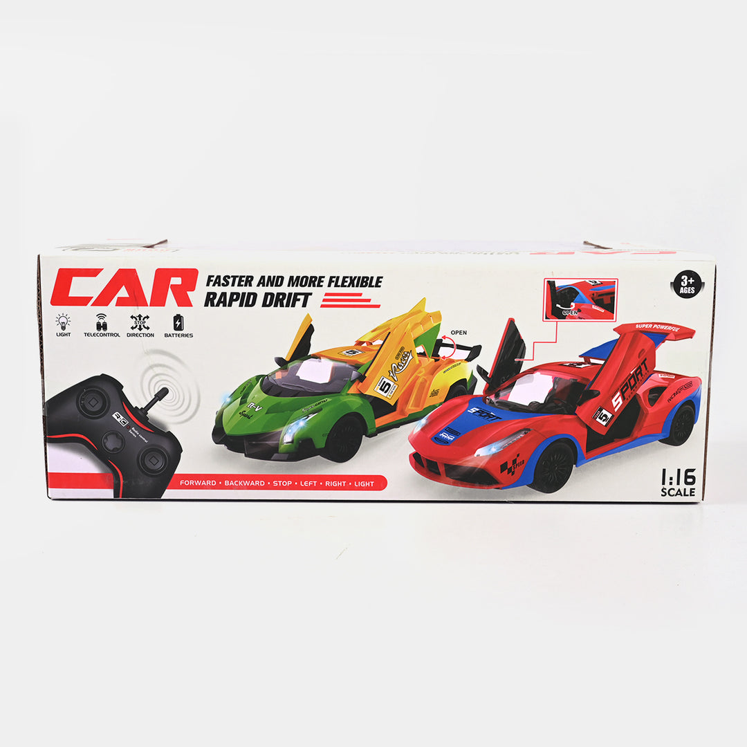 Remote Control Faster Rapid Drift Car With Light For Kids