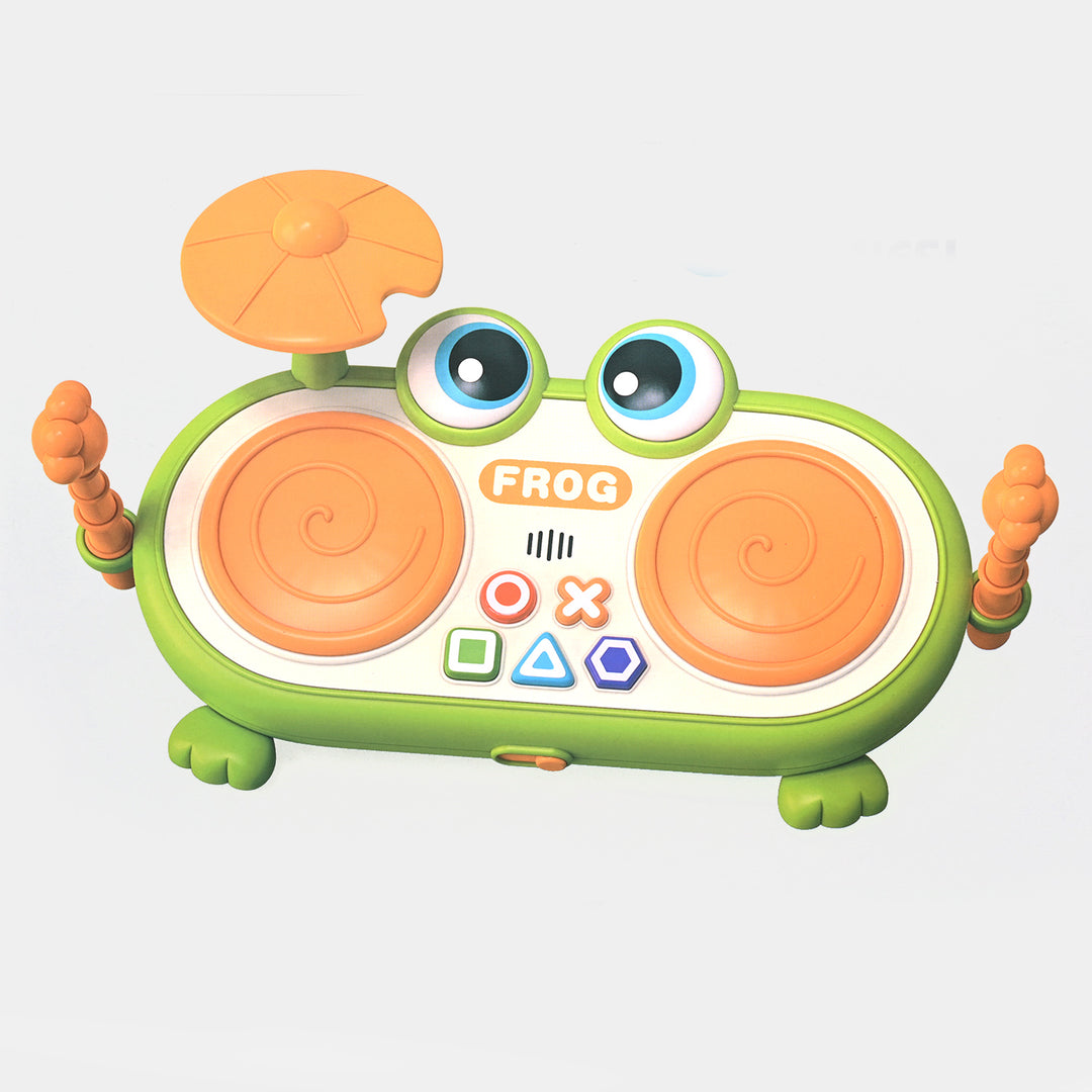 Drummer Frog With Light & Music For Kids