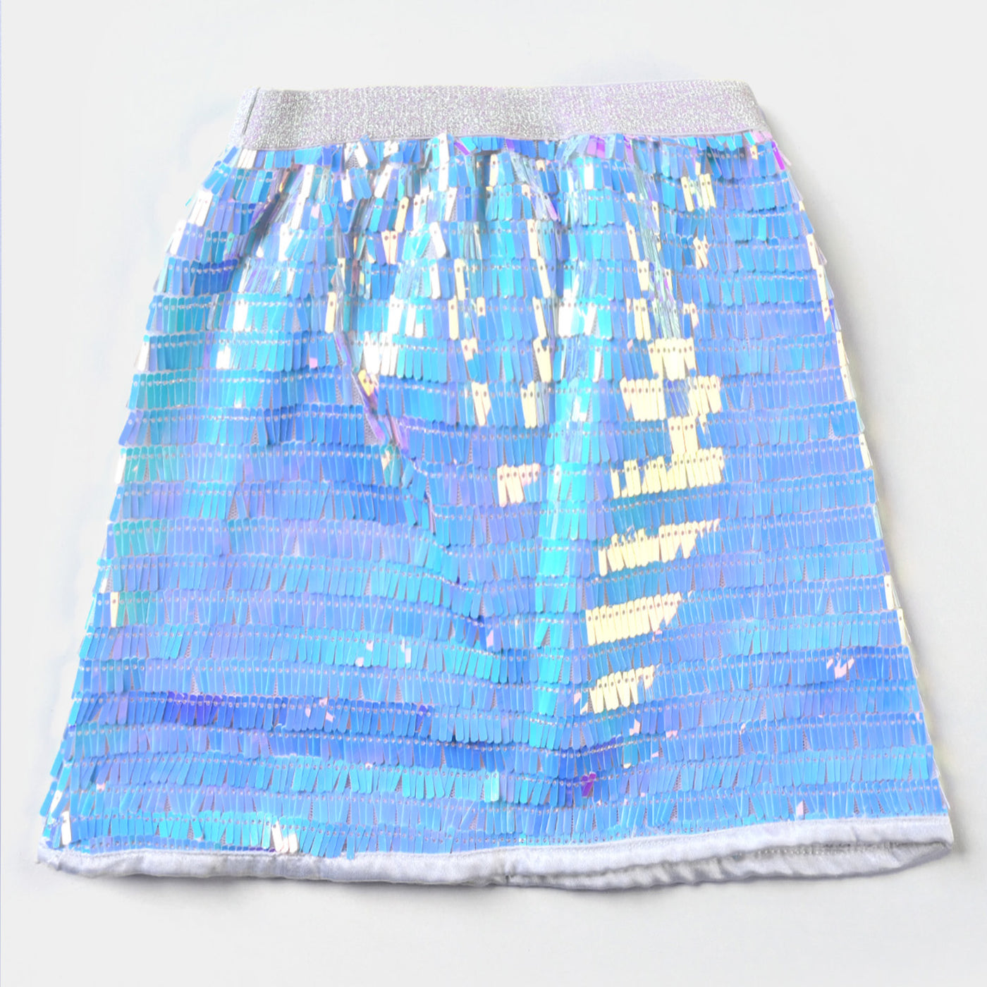 Girls Sequence Skirt -White