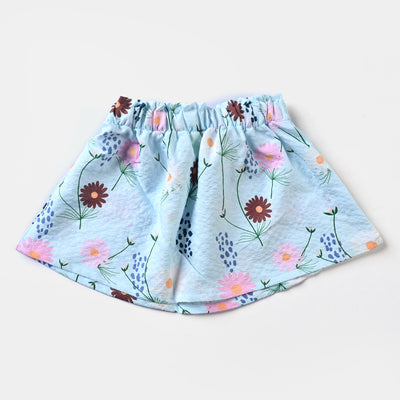 Infant Girls Seersucker Skirt Printed-SKY BLUE