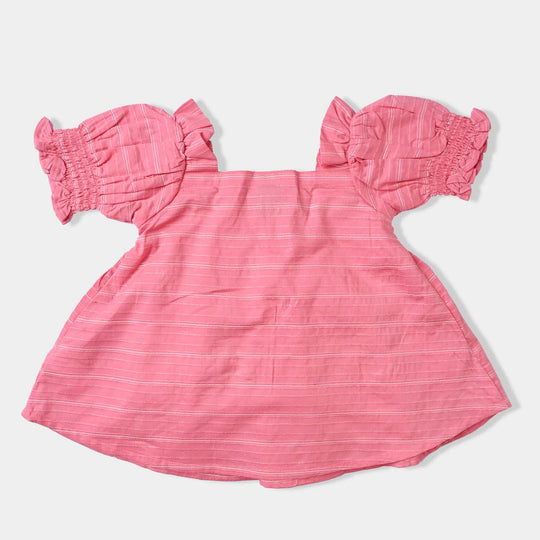 Infant Girls Jacquard EMB Top Little Cute-Coral