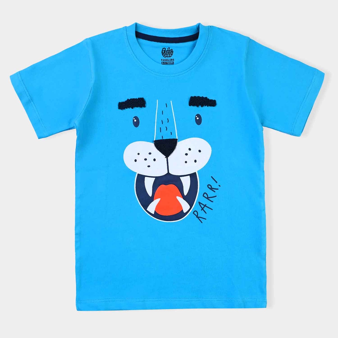 Boys Cotton Terry T-Shirt H/S Tiger-Blue