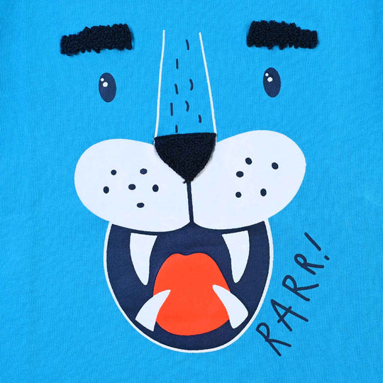 Boys Cotton Terry T-Shirt H/S Tiger-Blue