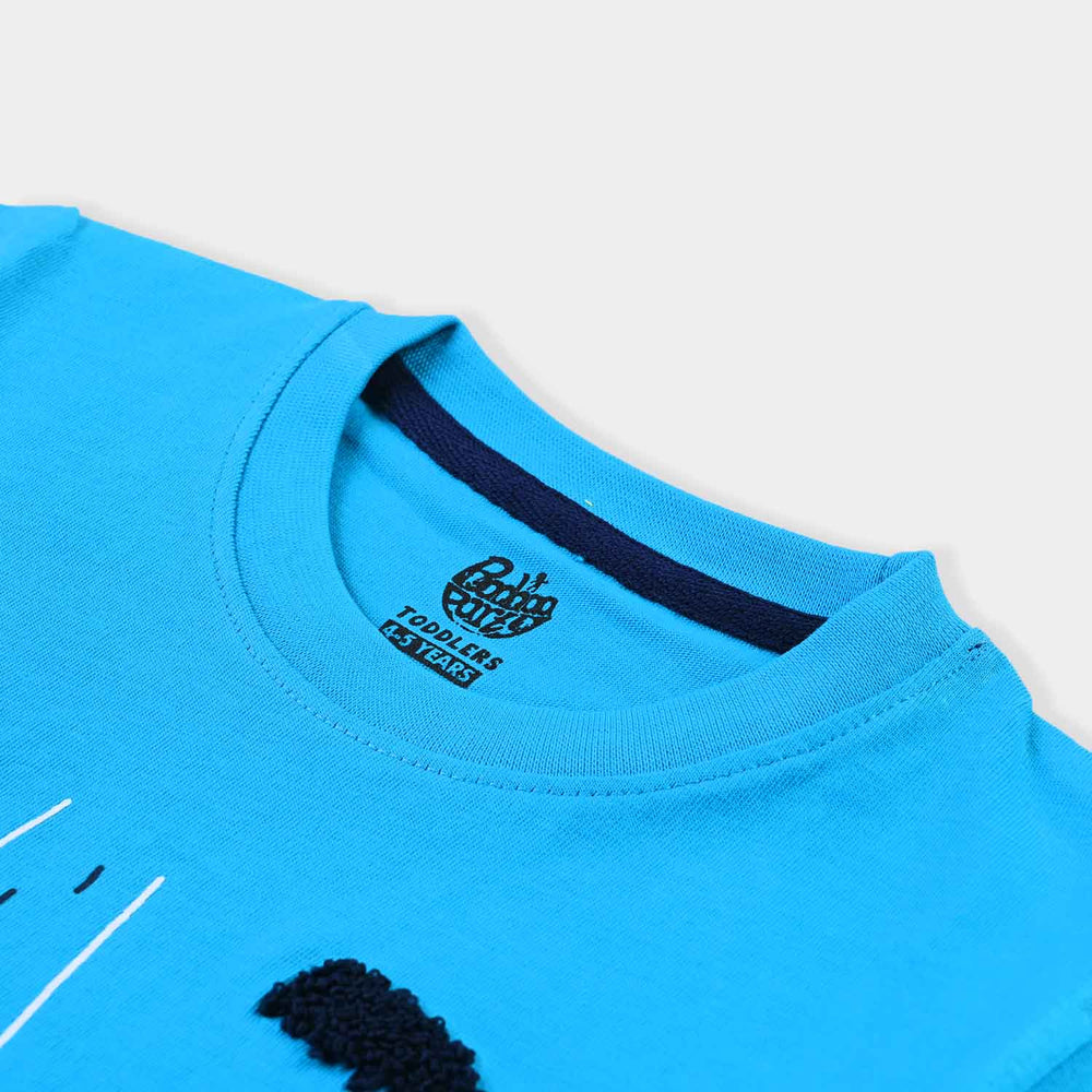 Boys Cotton Terry T-Shirt H/S Tiger-Blue