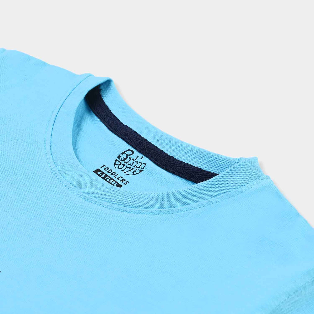 Boys Cotton Terry T-Shirt Up In The Clouds-Blue