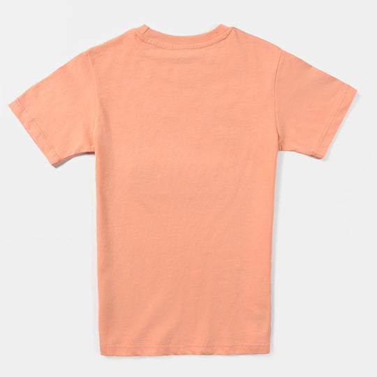 Girls Cotton Jersey T-Shirt H/S Hawaii -Peach