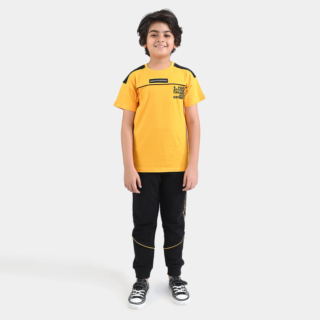 Boys Jersey/Terry 2 Piece Suit Positive Attitude-Jet Black