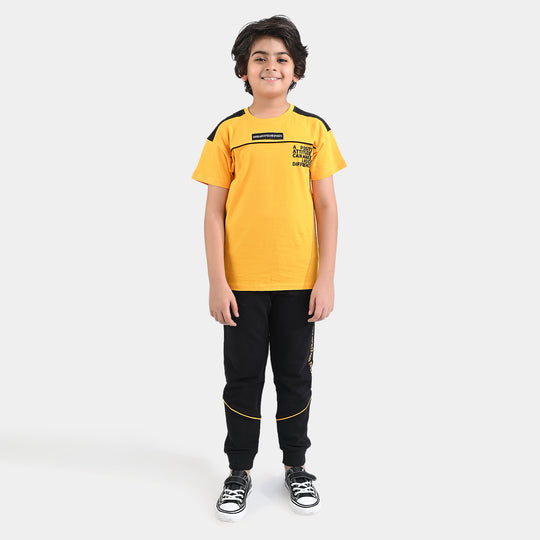 Boys Jersey/Terry 2 Piece Suit Positive Attitude-Jet Black