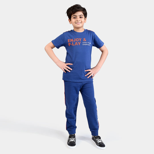 Boys Jersey/Terry 2 Piece Suit Cool Plans-True Navy