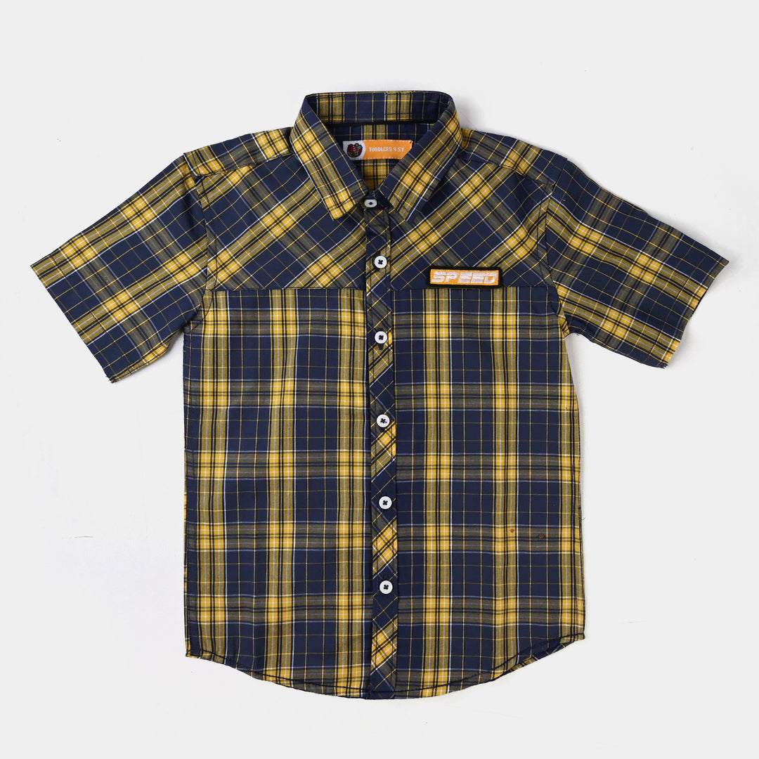 Boys Yarn Dyed Casual Shirt H/S (Speed)-Checked