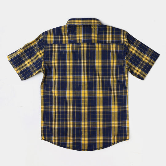 Boys Yarn Dyed Casual Shirt H/S (Speed)-Checked