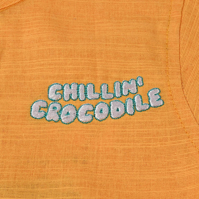 Infant Boys Cotton Slub Basic Casual Shirt (Crocodile)-Citrus
