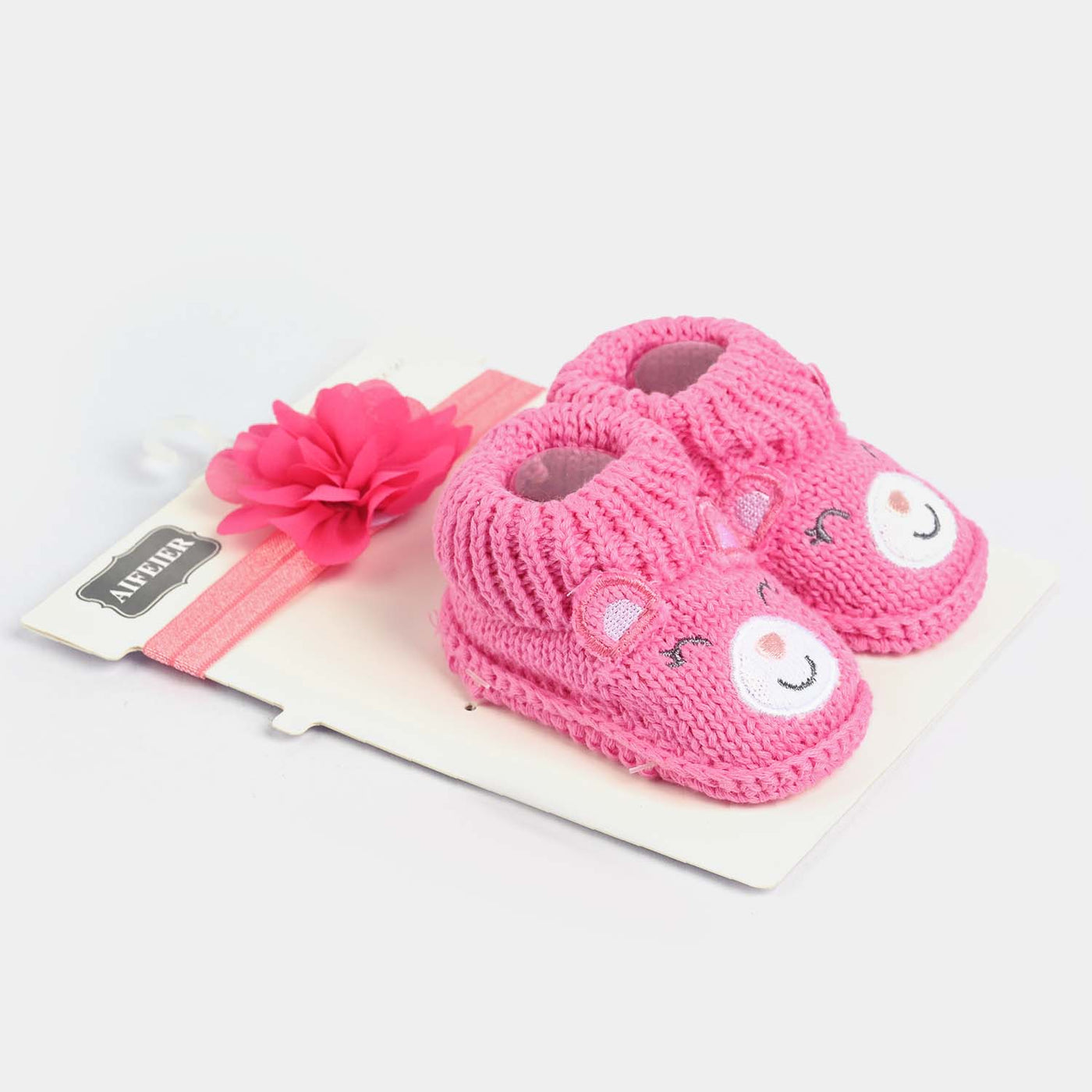 Baby Shoes With Head Band 0-6M-Pink