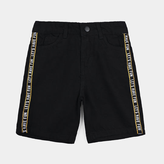 Boys Denim Short Lets Have Fun-BLACK