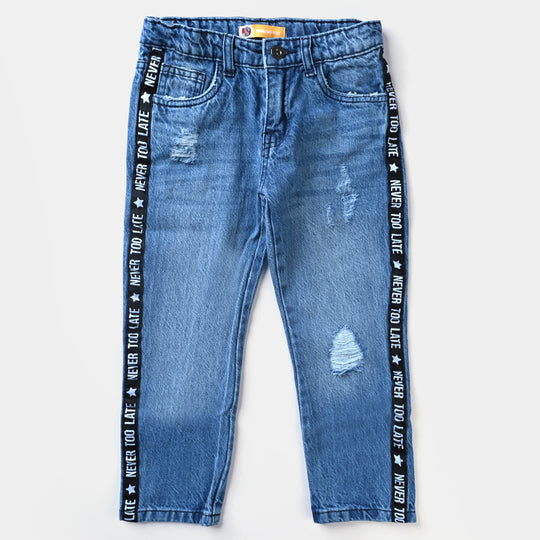 Boys Denim Stretch Pant Never Too Late-Mid Blue