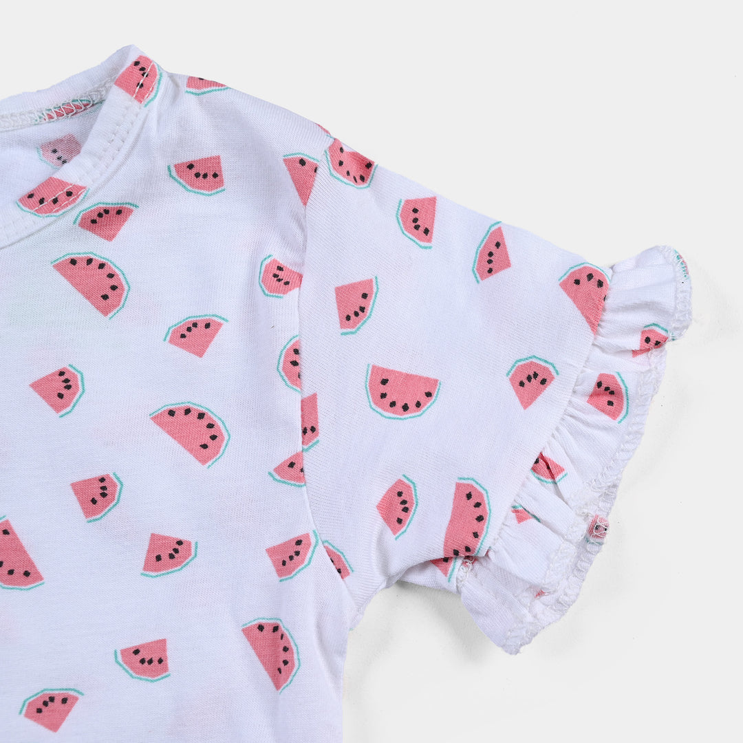 Infant Girl Jacquard 2 Piece Set Watermelon-White