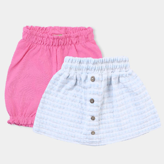 Infant Girls Jacquard 2 Piece Set Wood Button