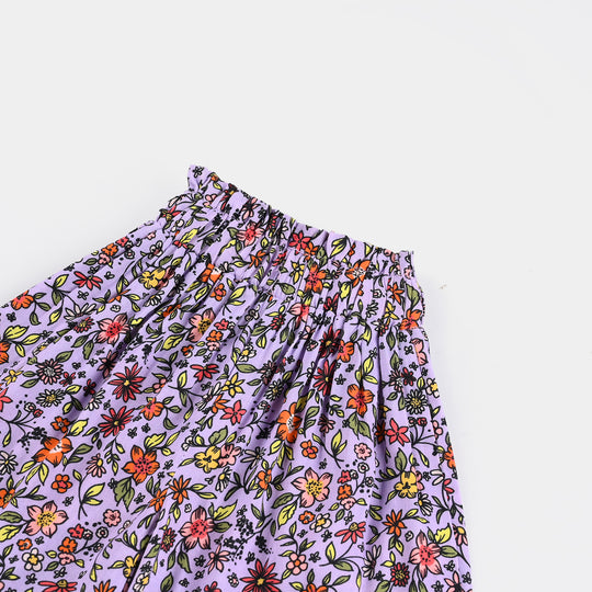 Infant Girls Printed Culotte-Lilac