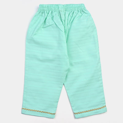 Infant Girls Jacquard EMB 2PCs Suit Little Glory-Mint Green