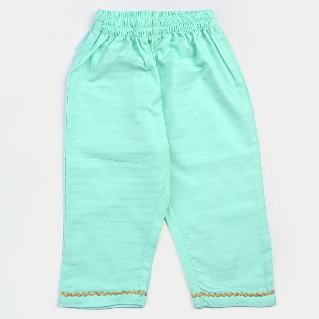 Infant Girls Jacquard EMB 2PCs Suit Little Glory-Mint Green