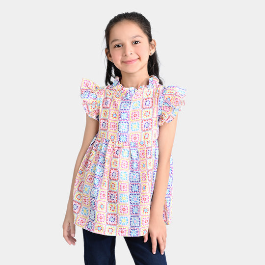 Girls Viscose Casual Top -Multi