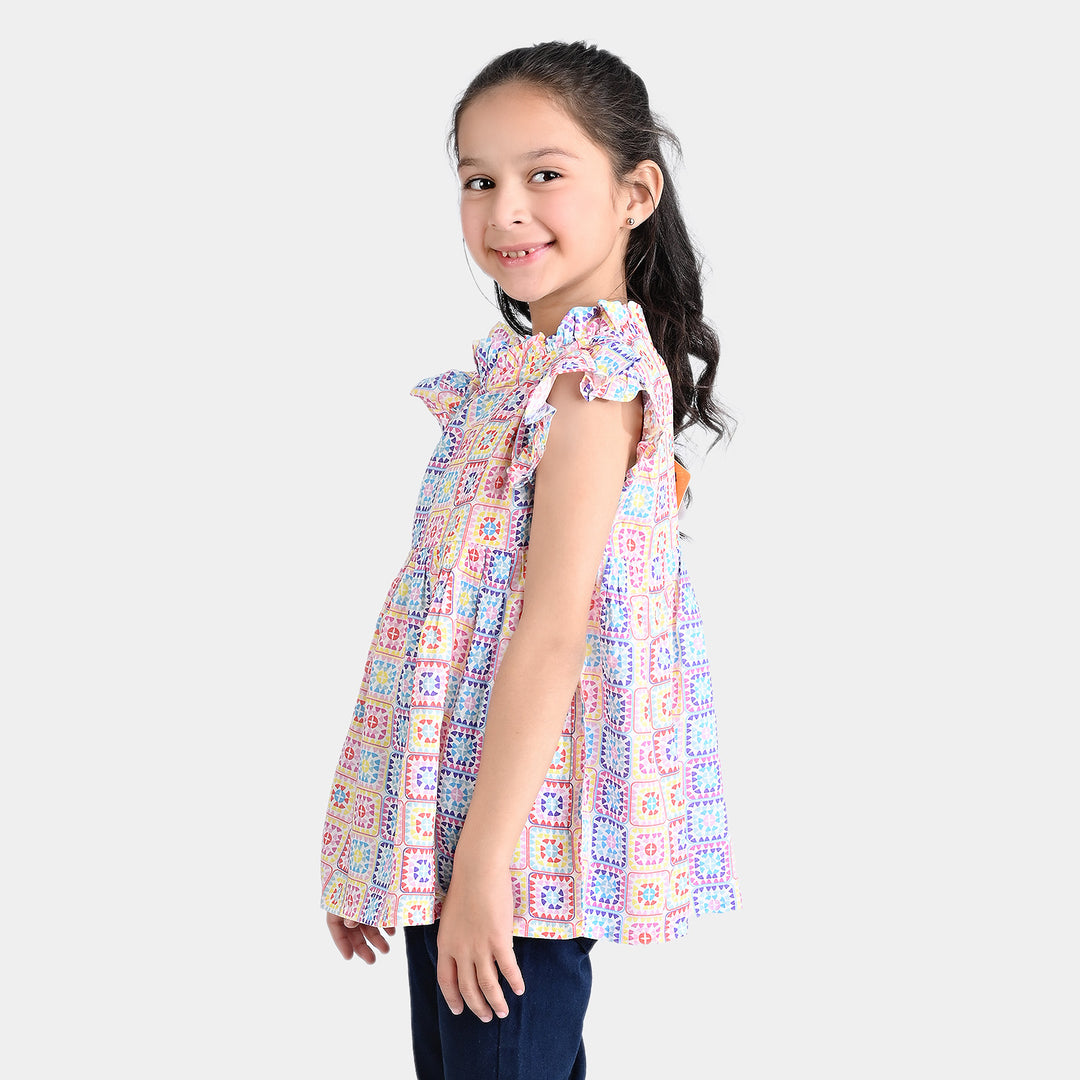 Girls Viscose Casual Top -Multi