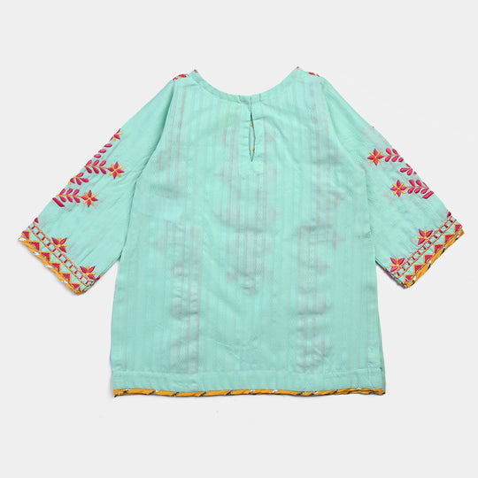 Infant Girls Jacquard EMB Kurti Shades-Mint Green